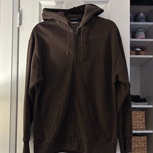 TNA cozy fleece boyfriend zip up